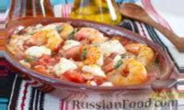 Креветки, запеченные с сыром (по-критски)